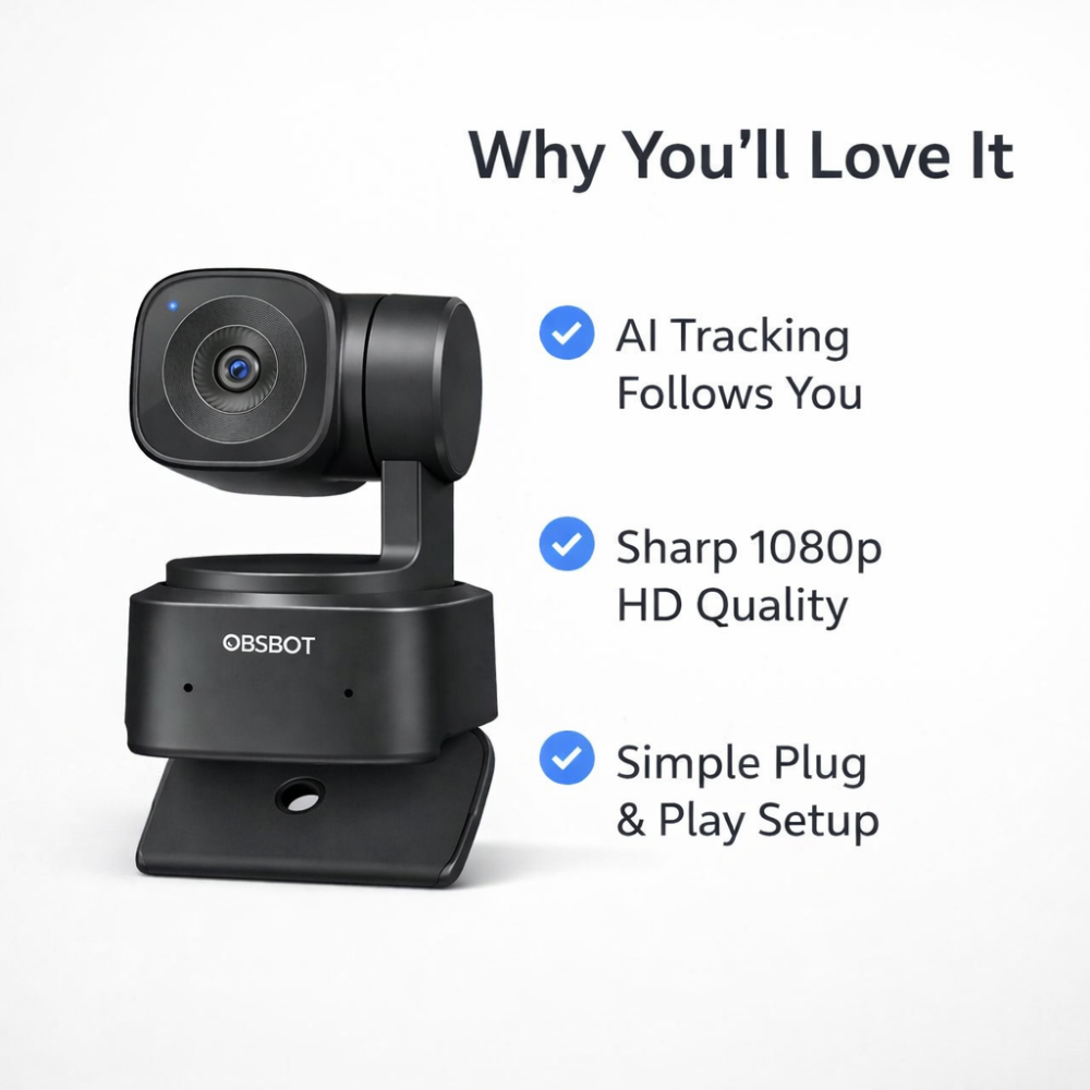 OBSBOT Tiny SE: Professional AI-Tracking Webcam That Follows Your Every Move—At a Price That Won't Break Your Budget